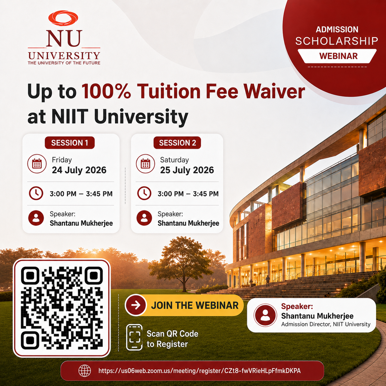 NIIT University webinar registration